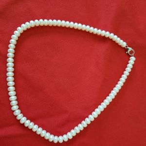 17-18" freshwater oval cultured pearl necklace
